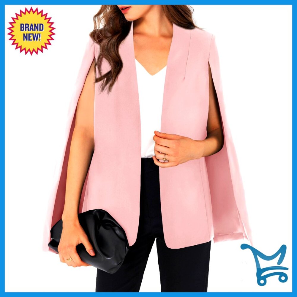 Split Sleeve Cape Blazer Open Front Workwear Jack… - image 1